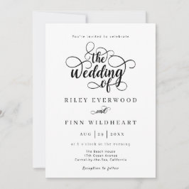 Inbjudan till elegant Modern Calligraphy Wedding