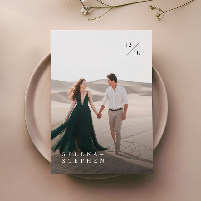 Inbjudan till elegant Modern fotobröllop med skrip (Skapare uppladdad)