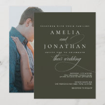 Inbjudan till elegant Modern Minimalist Script Brö