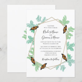 Inbjudan till elegant Monarch Butterfly Wedding