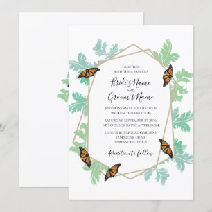 Inbjudan till elegant Monarch Butterfly Wedding