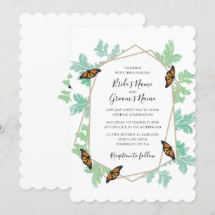 Inbjudan till elegant Monarch Butterfly Wedding