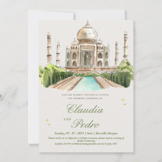 Inbjudan till elegant moskétemerat bröllop