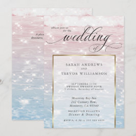 Inbjudan till elegant Moukling Ocean Beach Wedding