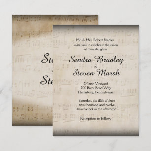 Inbjudan till elegant Music Wedding