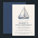 Inbjudan till elegant Nautical Sailboat Vuxen Part<br><div class="desc">Elegant Nautical Sailboat-Vuxen Party Invation Template in Classic Navy Blue.</div>