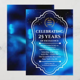Inbjudan till elegant Navy Blue Business Anniury