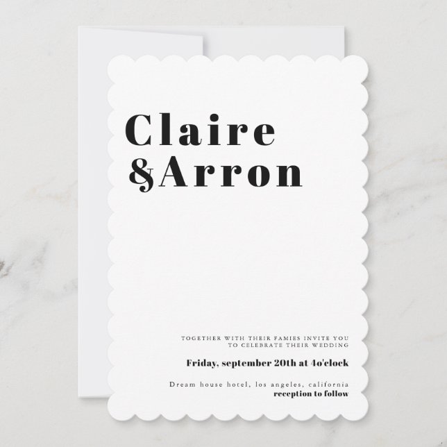 Inbjudan till elegant och Trendig bröllop (Framsida)
