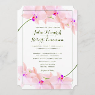 Inbjudan till elegant Orchid Wedding