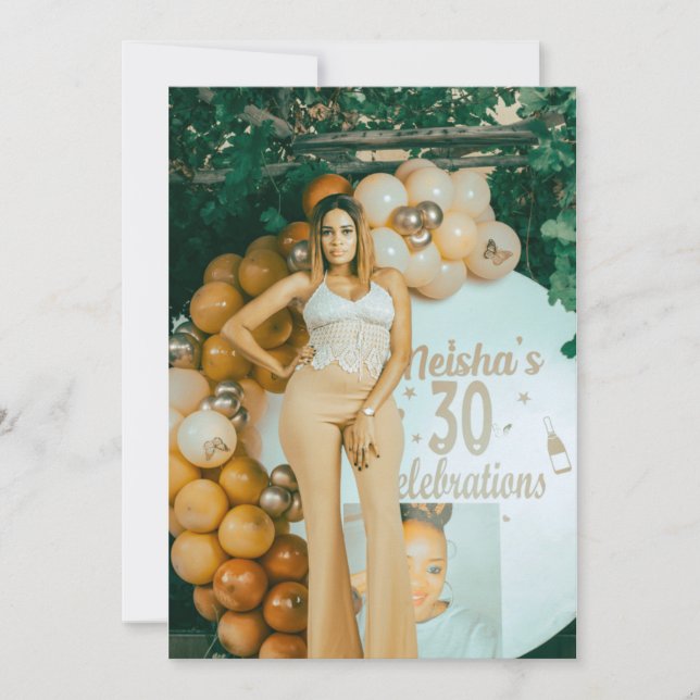 Inbjudan till elegant på födelsedag (Framsida)