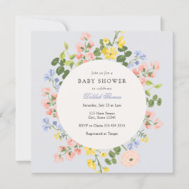 Inbjudan till elegant Pastel Blommigt Baby Shower