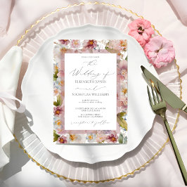 Inbjudan till elegant Pastel Watercolor Blommigt B