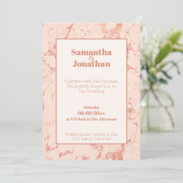 Inbjudan till elegant Peach Marble Wedding