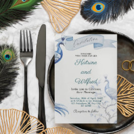 Inbjudan till elegant Peacock Wedding