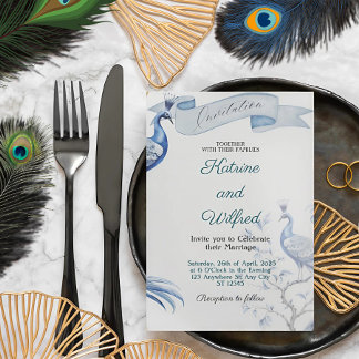 Inbjudan till elegant Peacock Wedding