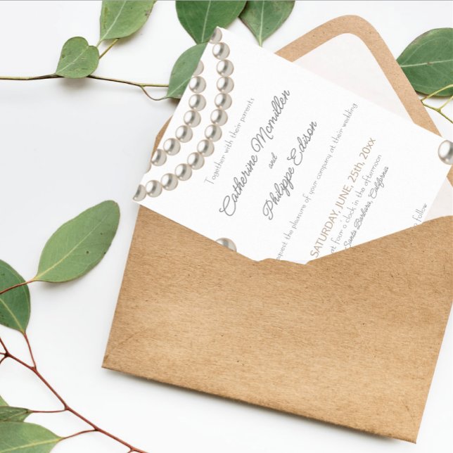 Inbjudan till elegant Pearl String Wedding (1)