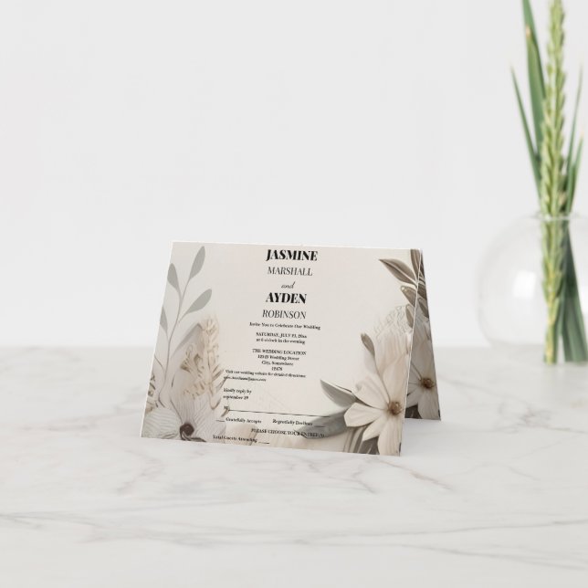 Inbjudan till elegant Personligt bröllp (Framsida)