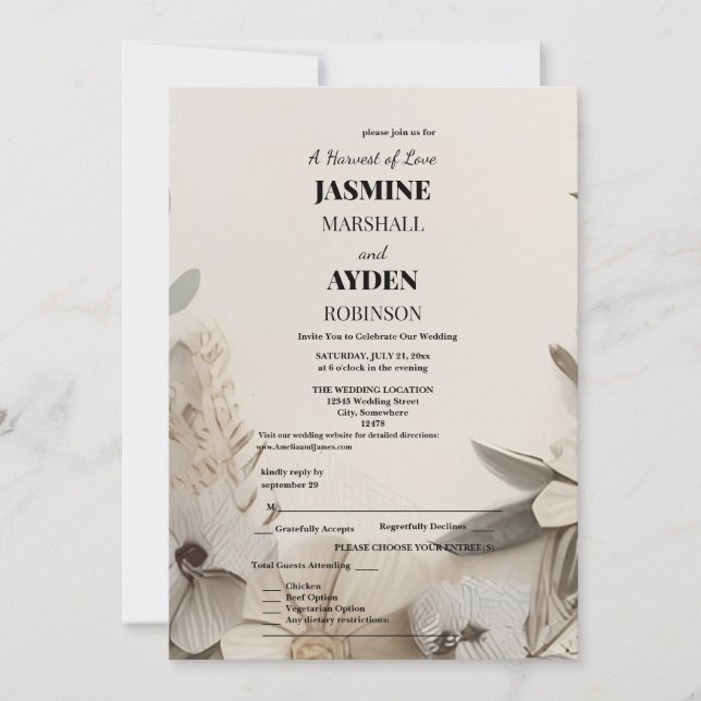Inbjudan till elegant Personligt bröllp (Framsida)