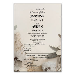 Inbjudan till elegant Personligt bröllp Bordsnummer
