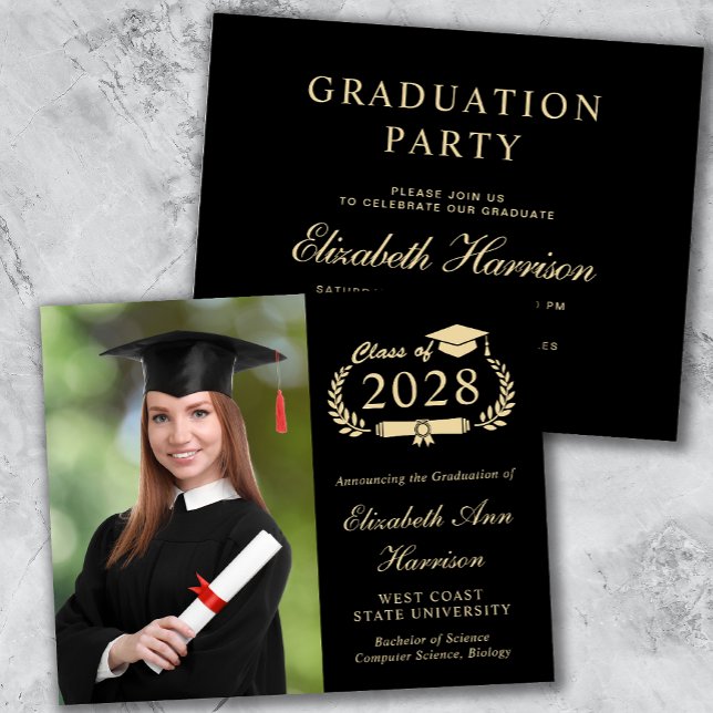 Inbjudan till elegant Photo College Graduation Par (Skapare uppladdad)