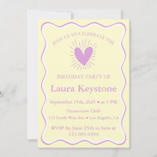 Inbjudan till elegant Plum, Cream & White Birthday