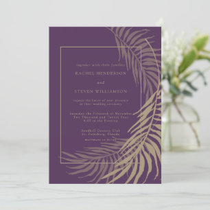 Inbjudan till elegant Plum och Taupe-bröllop