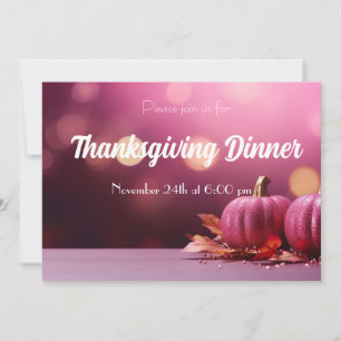 Inbjudan till elegant Pumpkin-Thanksgiving på midd