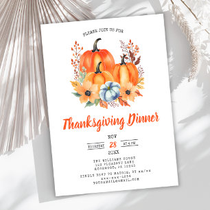 Inbjudan till elegant Pumpkin-Thanksgiving på midd