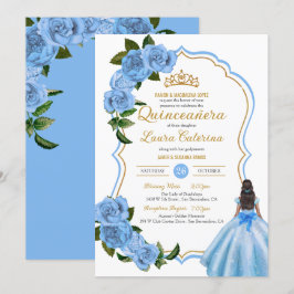 Inbjudan till elegant Quinceanera Light Blue Ro
