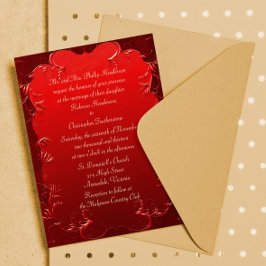 Inbjudan till elegant Red Wedding