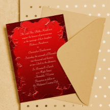 Inbjudan till elegant Red Wedding