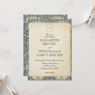 Inbjudan till elegant ReEmergency Era/Antique Wedd