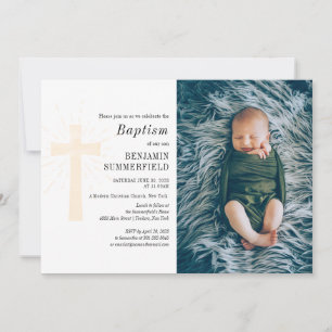 Inbjudan till elegant Religiösa Baby Photo Baptism