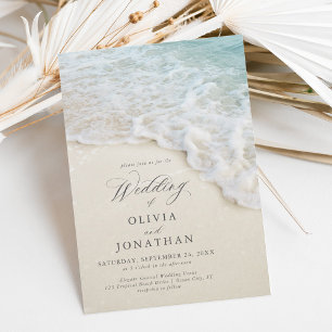 Inbjudan till elegant Romantic Ocean Beach Wedding
