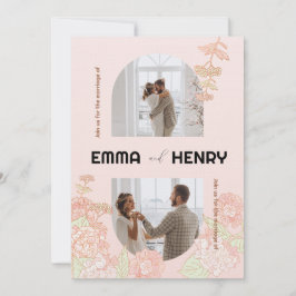 Inbjudan till elegant Romantisk fotobröllop