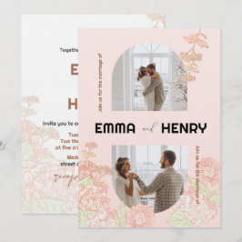 Inbjudan till elegant Romantisk fotobröllop