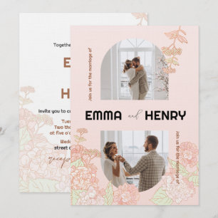 Inbjudan till elegant Romantisk fotobröllop