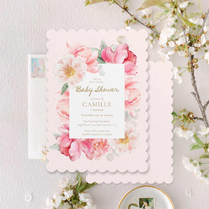 Inbjudan till elegant Rosa Baby Shower