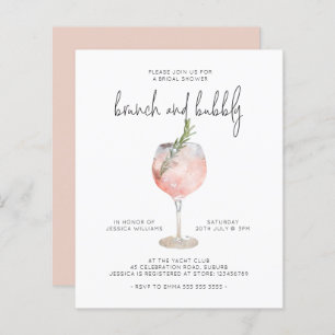 Inbjudan till elegant Rosa Brunch & Bubly Möhippa