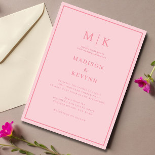 Inbjudan till elegant Rosa Classic Wedding