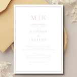 Inbjudan till elegant Rosa Classic Wedding<br><div class="desc">Dessa elegant,  moderna blöjor för bröllop eller möhippa har en enkel Rosa som utesluter minimalistiskt stil. Lägg till initialer eller monogram för att göra dem helt egna.</div>