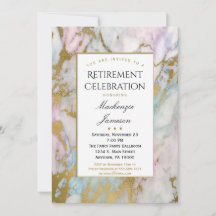 Inbjudan till elegant Rosa Guld Marble Pension