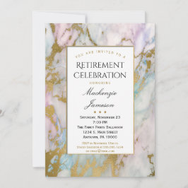 Inbjudan till elegant Rosa Guld Marble Pension