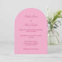 Inbjudan till elegant Rosa Magenta Arch-bröllop