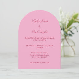 Inbjudan till elegant Rosa Magenta Arch-bröllop
