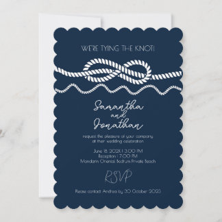Inbjudan till elegant Sailor Beach Wedding
