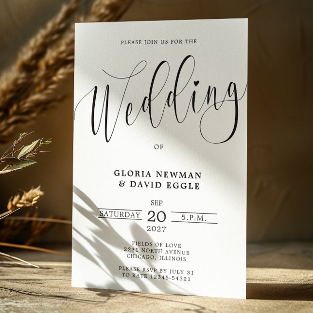 Inbjudan till elegant Script-bröllop (Skapare uppladdad)