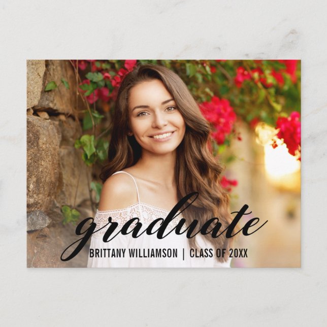 Inbjudan till elegant Script College Graduation Pa (Framsida)