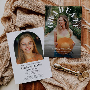 Inbjudan till elegant Script Photo Studenten