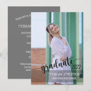 Inbjudan till elegant Script Photo Studenten